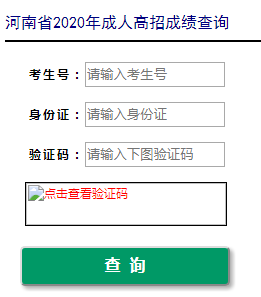 2020年河南新乡成人高考成绩查询入口(已开通)