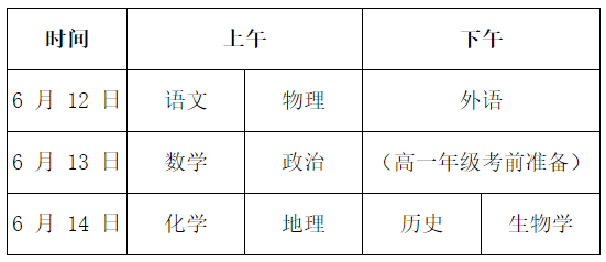 2023年湖南衡阳普通高中学业水平合格性考试时间(6月12日至14日)