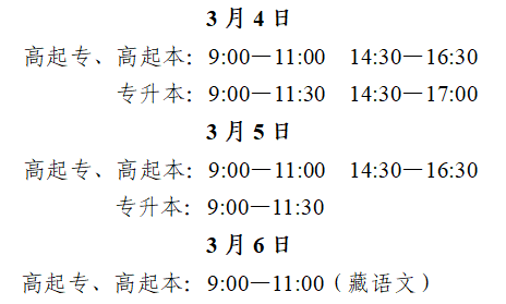 2022年西藏成人高考延期考试时间:3月4日至6日