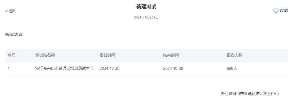 浙江舟山2024年普通话报名时间:2024年10月28日